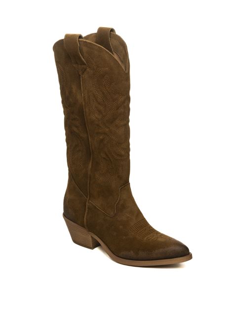 Black leather texan boot GISEL MOIRE | CALIFORNIACAM-BRUCIATO